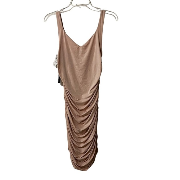 NWT ARITZIA TEN by BABATON Sparkle Cocktail Dress Rose Quartz Dusty Pink Ruched - Picture 4 of 16